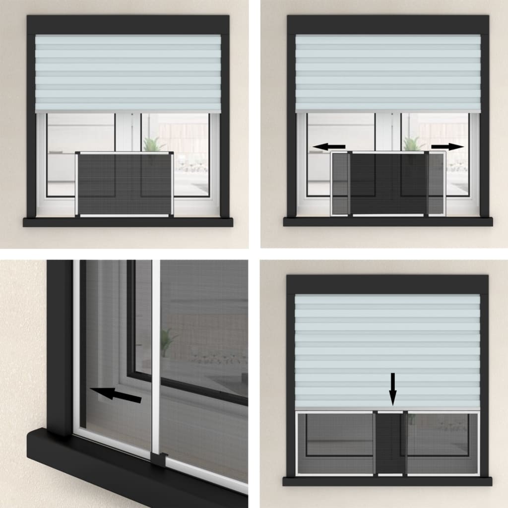 vidaXL Ausziehbarer Insektenschutz für Fenster Weiß (75-143)x50 cm