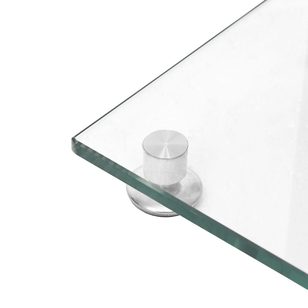 vidaXL Lautsprecher-Ständer 2 Stk. Silbern Hartglas 3 Säulen