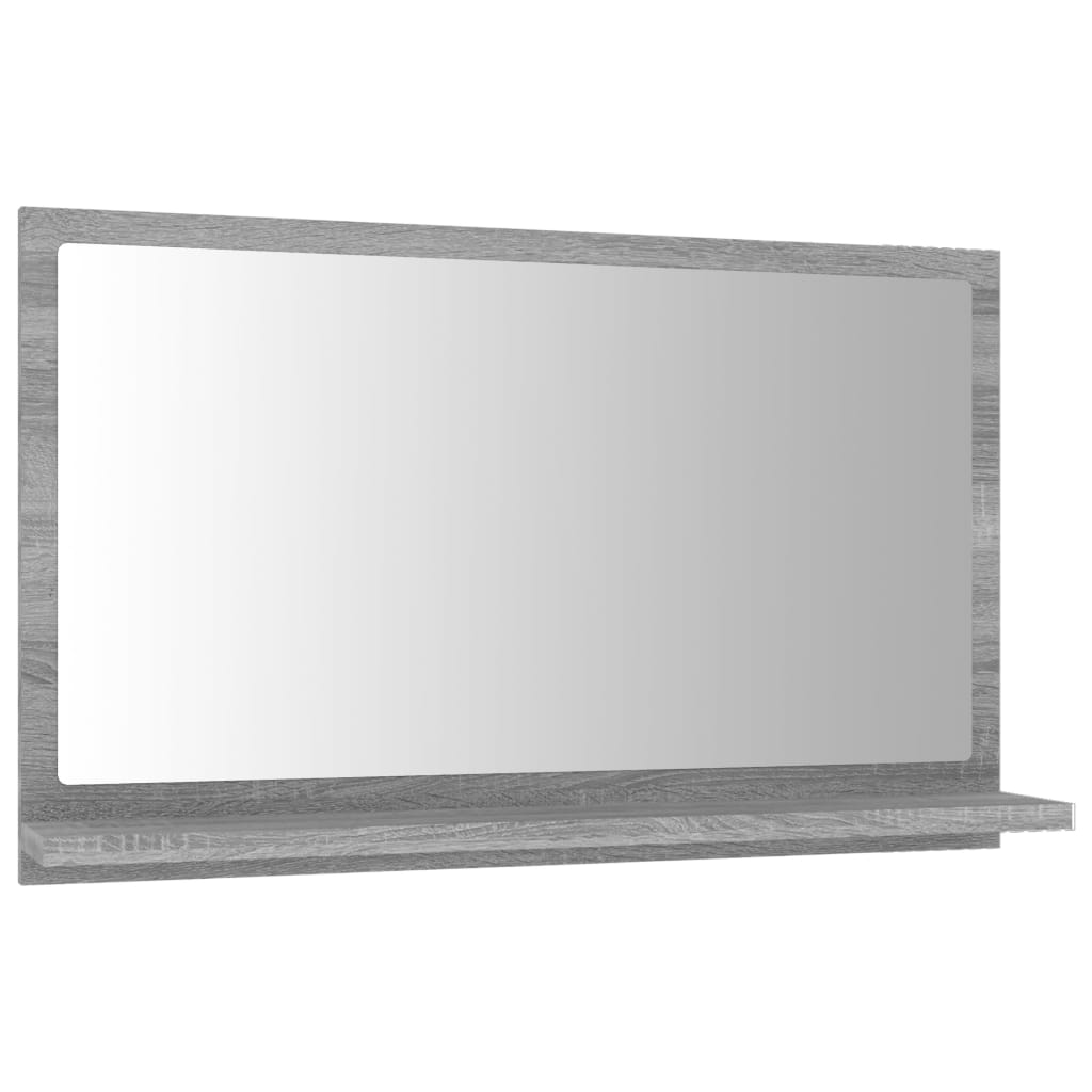 vidaXL Badspiegel Grau Sonoma 60x10,5x37 cm Holzwerkstoff