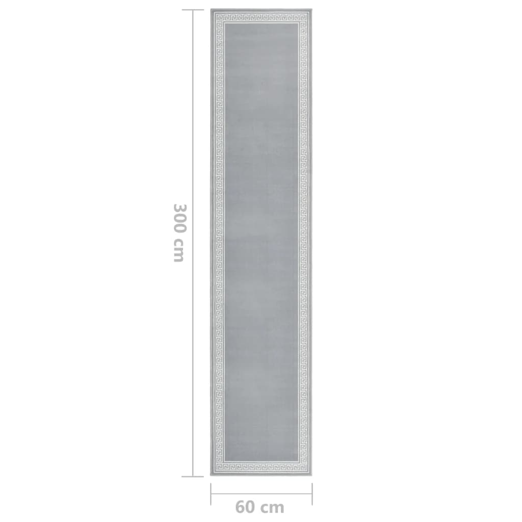 vidaXL Teppichläufer BCF Grau mit Motiv 60x300 cm