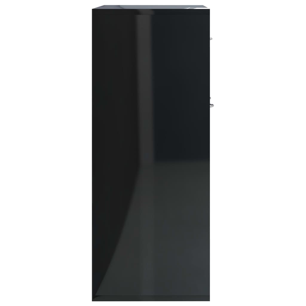 vidaXL Sideboard Hochglanz-Schwarz 88x30x70 cm Holzwerkstoff