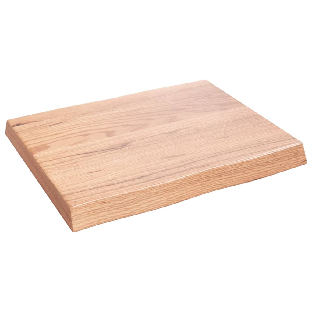 vidaXL Tischplatte 60x50x6 cm Massivholz Eiche Behandelt Baumkante