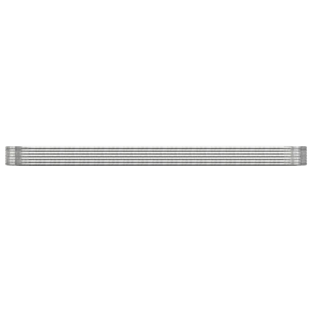vidaXL Hochbeet Pulverbeschichteter Stahl 544x100x36 cm Silbern
