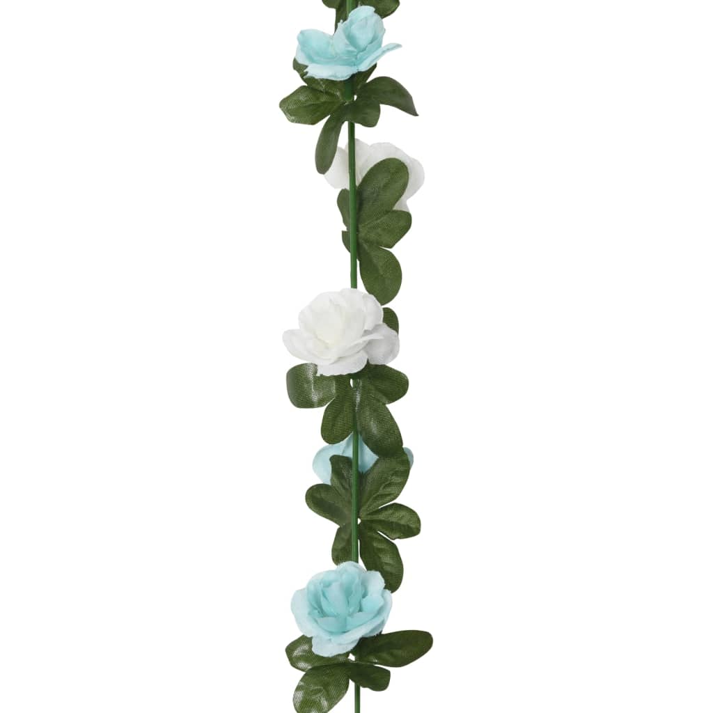 vidaXL Künstliche Blumengirlanden 6 Stk. Blau und Weiß 240 cm
