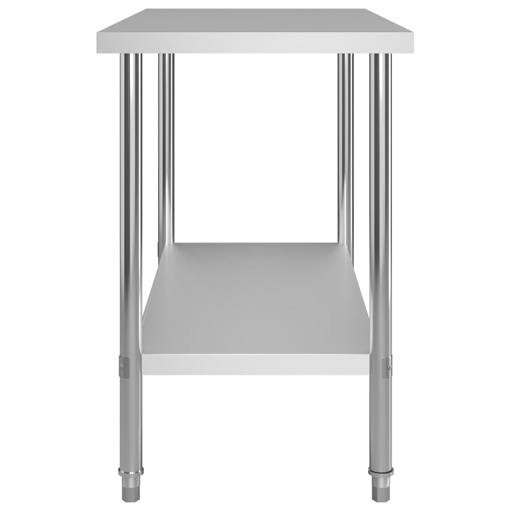vidaXL Küchen-Arbeitstisch mit Aufsatzboard 120×60×150 cm Edelstahl