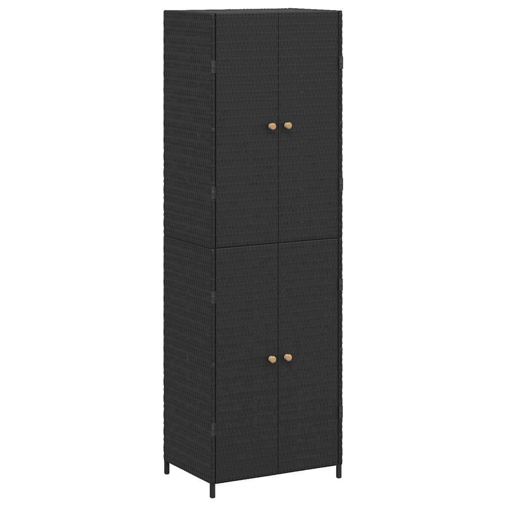 Gartenschrank Schwarz 55x55x111 Cm Poly Rattan | Au Produktbild-Vorschau 3