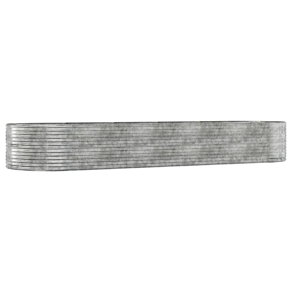 vidaXL Hochbeet Silbern 447x140x68 cm Pulverbeschichteter Stahl