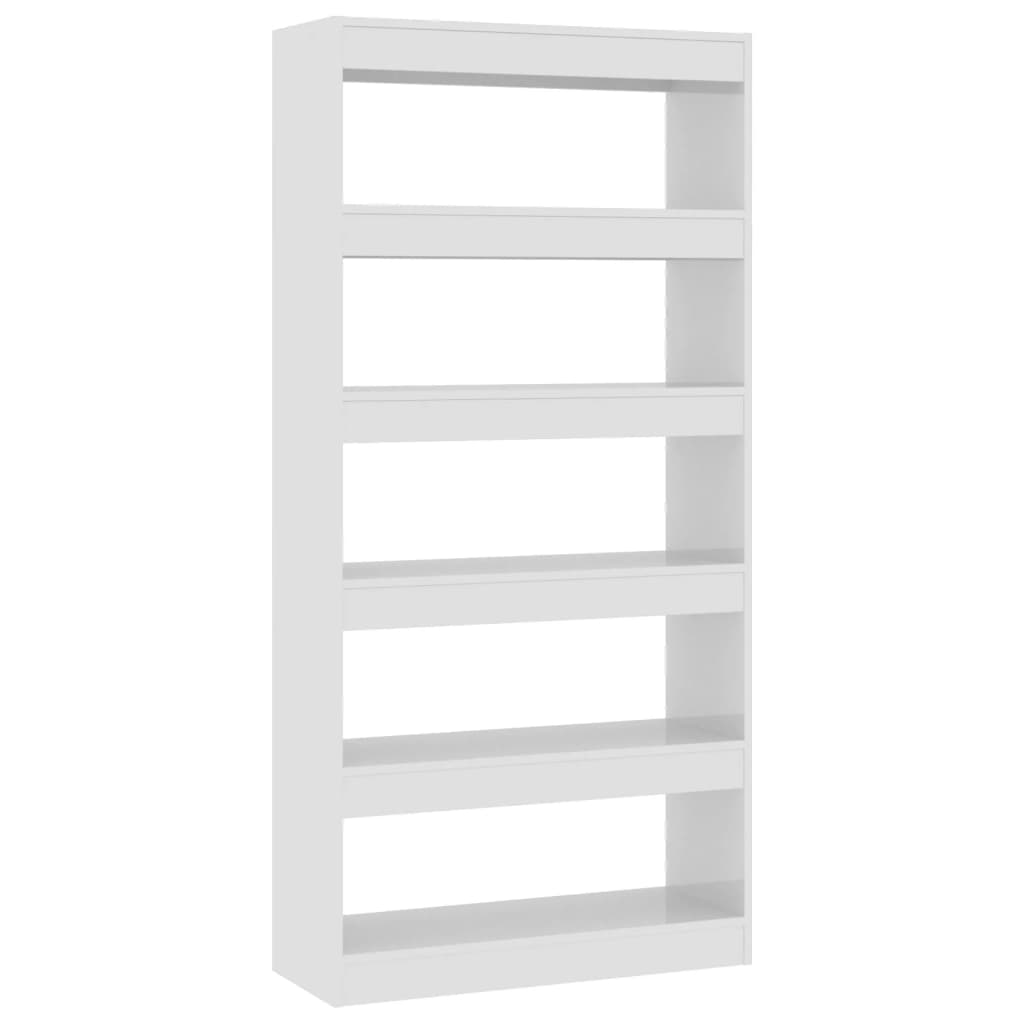 vidaXL Bücherregal/Raumteiler Hochglanz-Weiß 80x30x166cm Holzwerkstoff