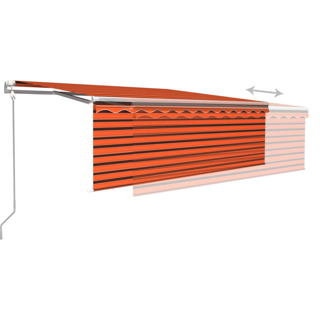 vidaXL Markise Automatisch mit Rollo LED Windsensor 4x3 m Orange Braun