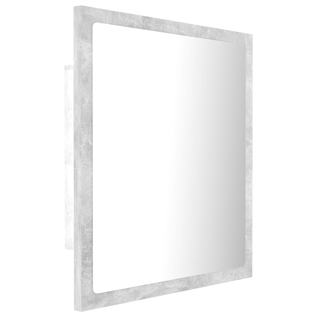 vidaXL LED-Badspiegel Betongrau 40x8,5x37 cm Acryl