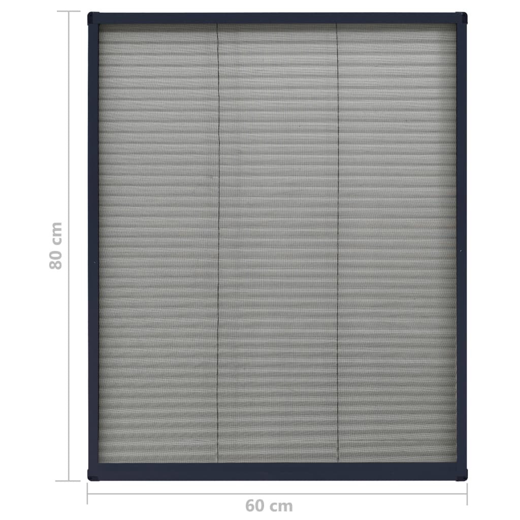 vidaXL Insektenschutz-Plissee für Fenster Aluminium Anthrazit 60x80cm