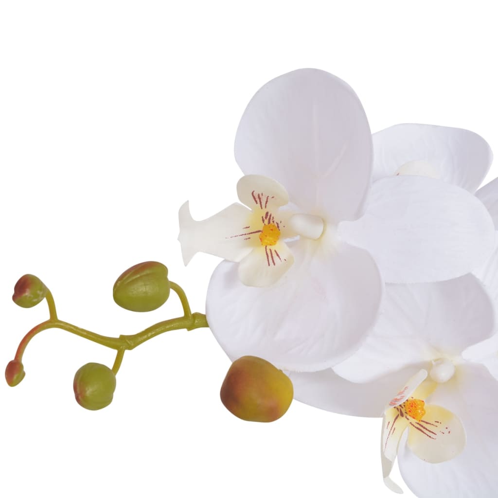 vidaXL Künstliche 75 Weiß cm mit Orchidee Topf