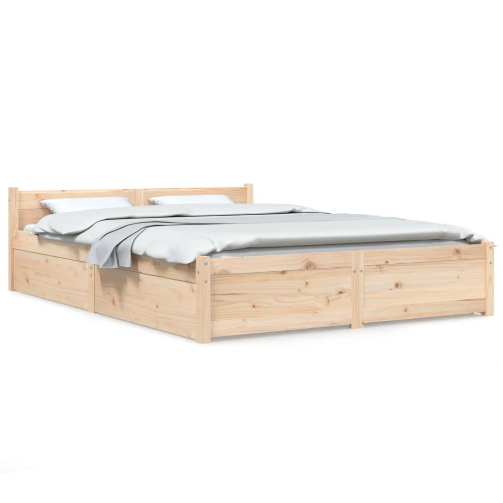 vidaXL Bett mit Schubladen 135x190 cm