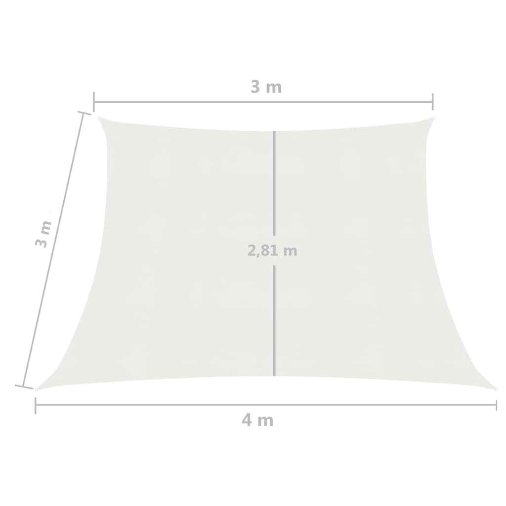 vidaXL Sonnensegel 160 g/m² Weiß 3/4x3 m HDPE