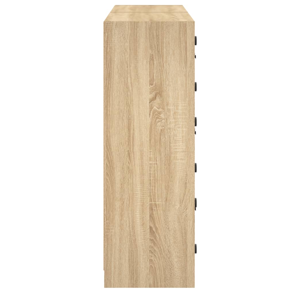 vidaXL Bücherregal mit Türen Sonoma-Eiche 136x37x109 cm Holzwerkstoff