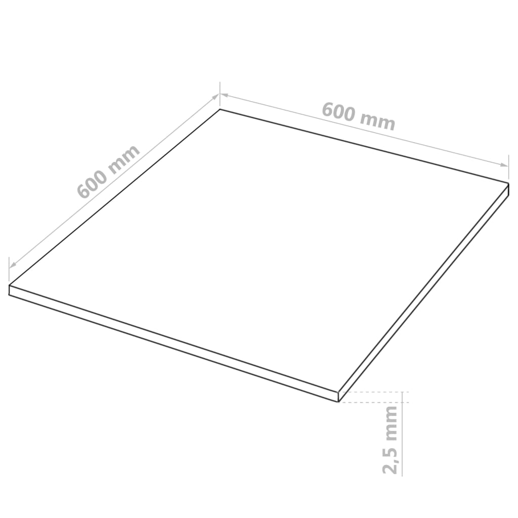 vidaXL MDF-Platten 20 Stück Quadratisch 60x60 cm 2,5 mm