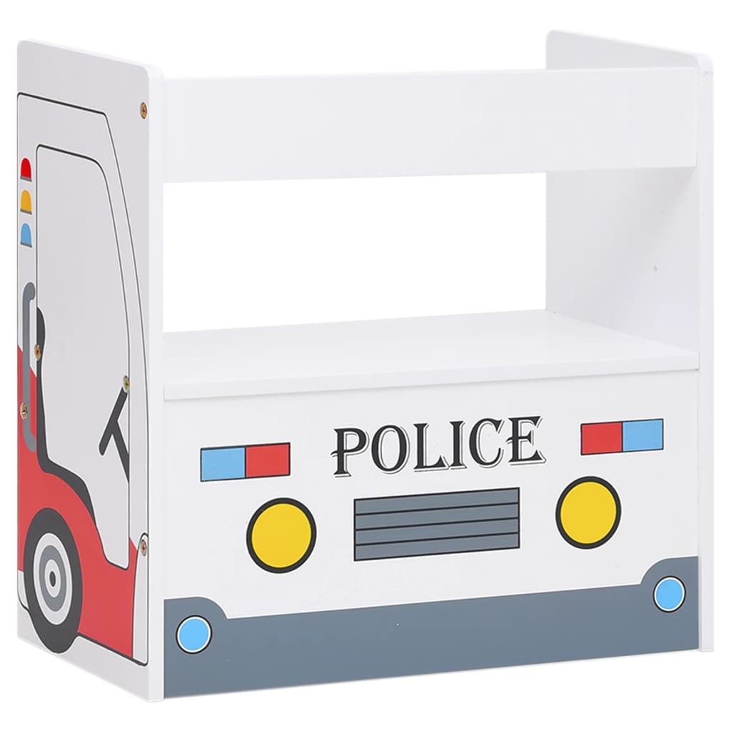 vidaXL 3-tlg. Kindertisch und Stuhl Set Polizeiauto-Design MDF