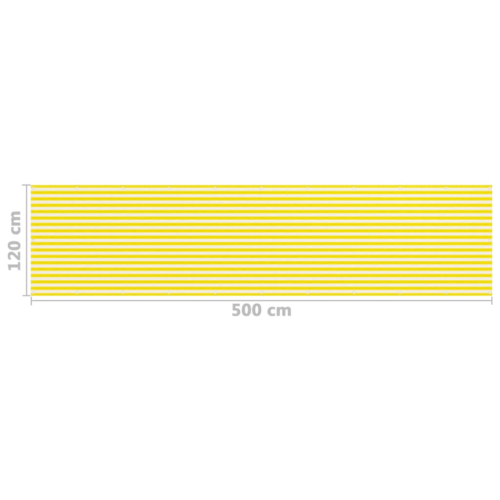 vidaXL Balkon-Sichtschutz Gelb und Weiß 120x500 cm HDPE