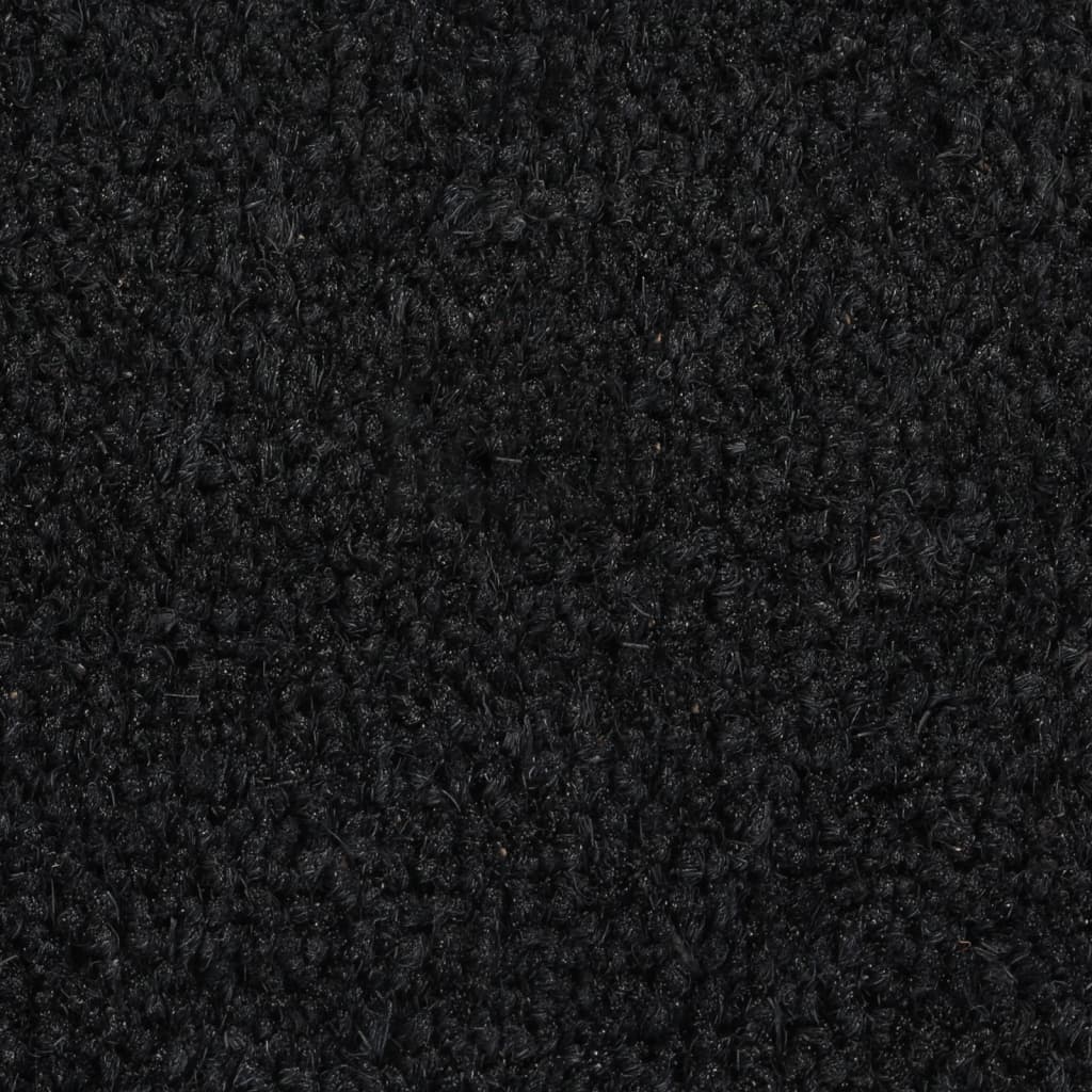 vidaXL Fußmatte Schwarz Halbrund 40x60 cm Kokosfaser Getuftet