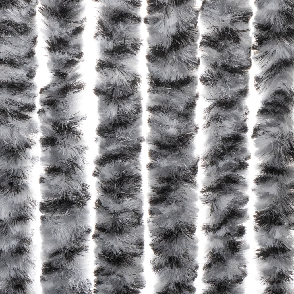 vidaXL Fliegenvorhang Grau, Schwarz und Weiß 100x230 cm Chenille