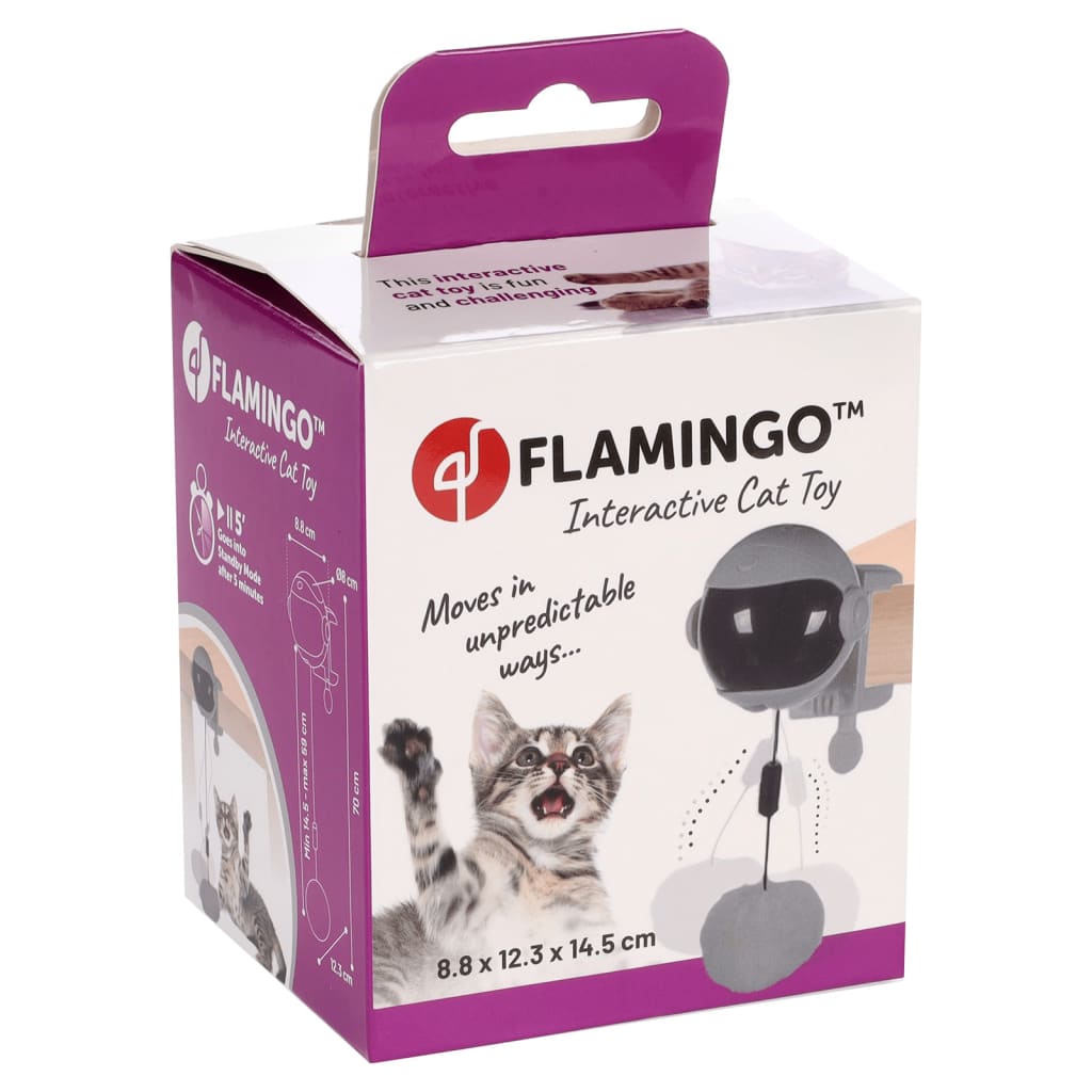 FLAMINGO Katzenspielzeug Yoyo Elektronisch Interaktiv Grau