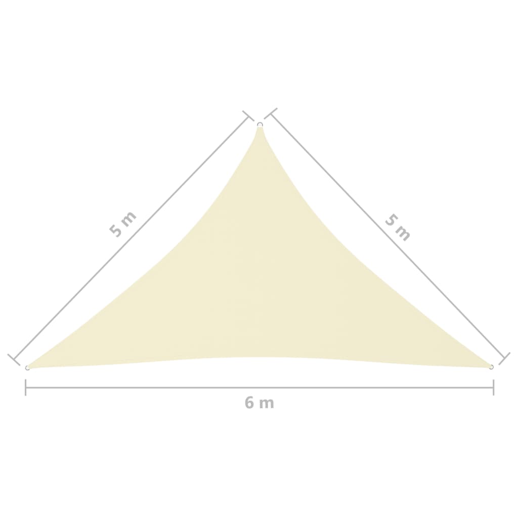 vidaXL Sonnensegel Oxford-Gewebe Dreieckig 5x5x6 m Creme