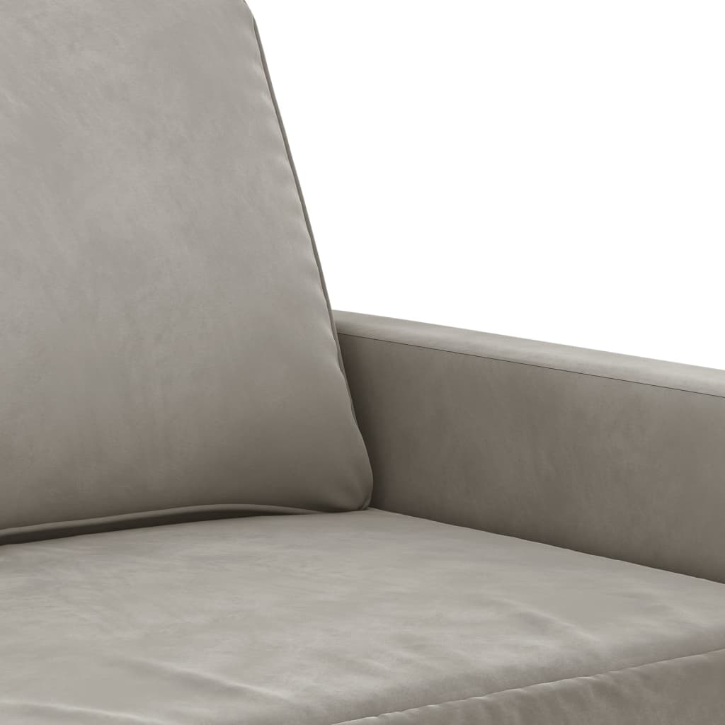 vidaXL 3-Sitzer-Sofa Hellgrau 210 cm Samt