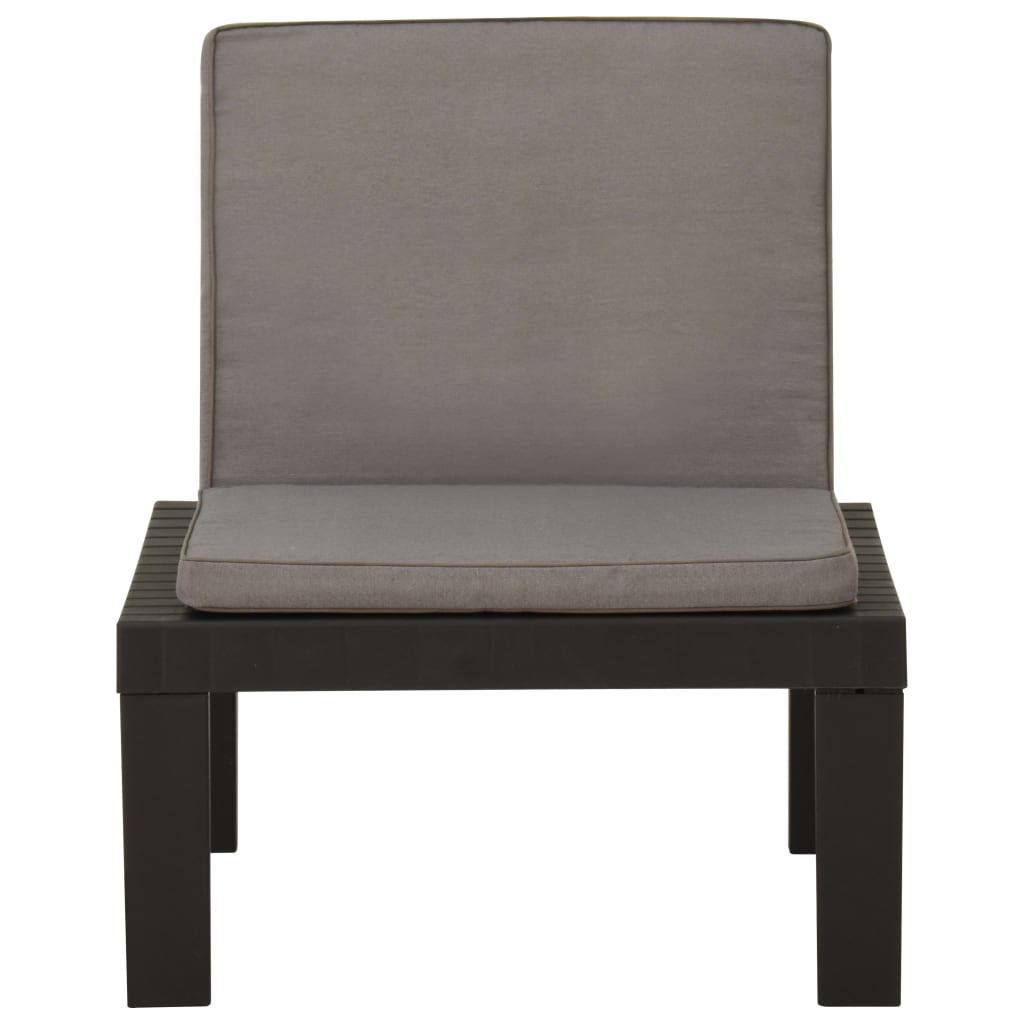 vidaXL Gartenstühle mit Auflagen 2 Stk. Kunststoff Grau