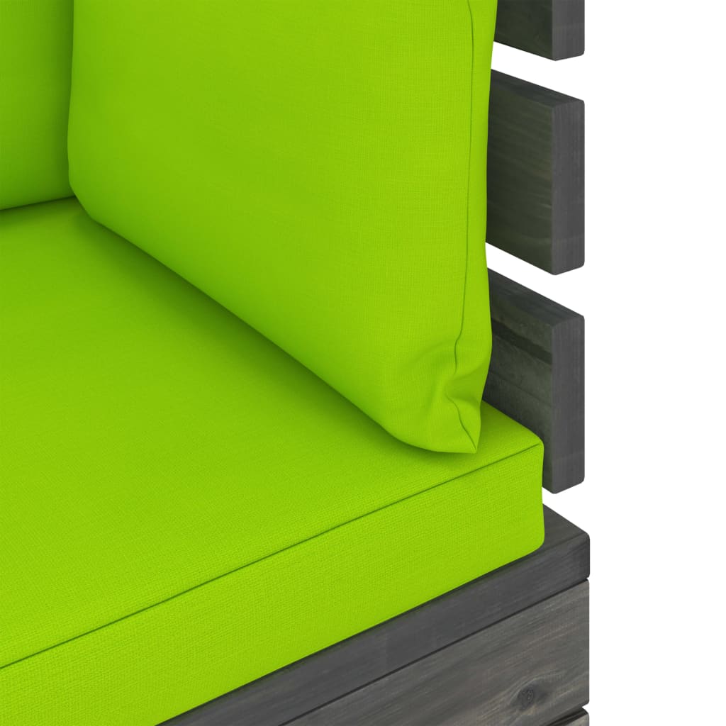vidaXL Garten-Palettensofa 4-Sitzer mit Kissen Kiefer Massivholz