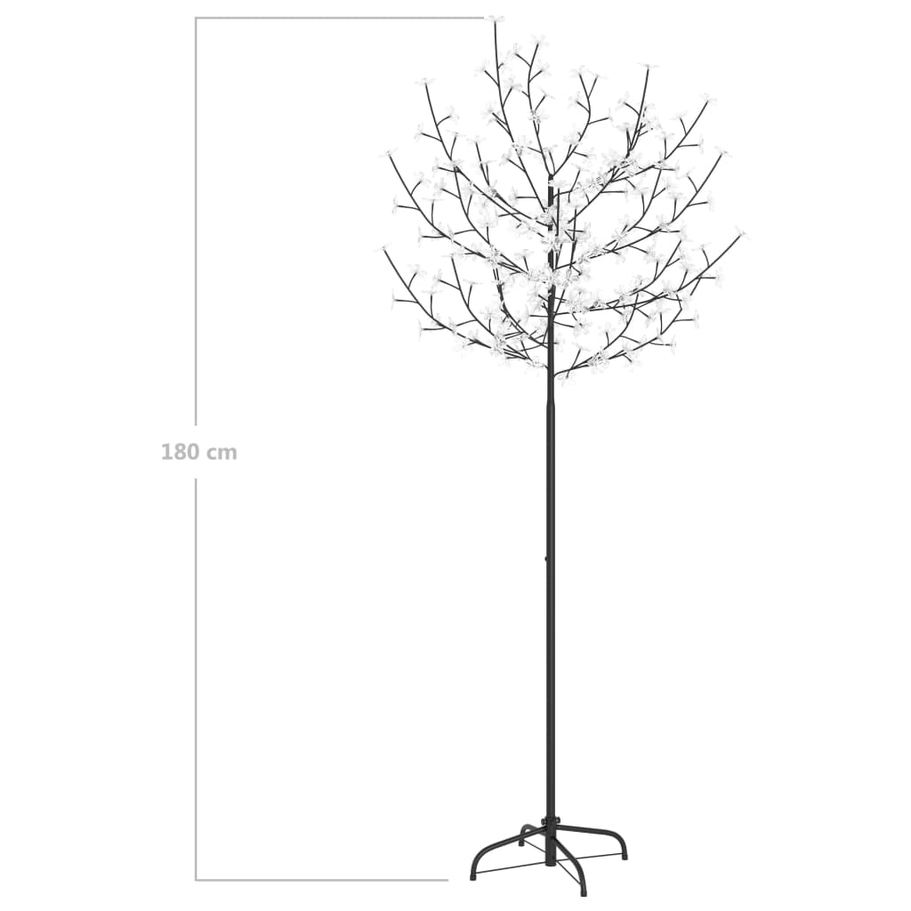 vidaXL Weihnachtsbaum 200 LEDs Kaltweißes Licht Kirschblüten 180 cm