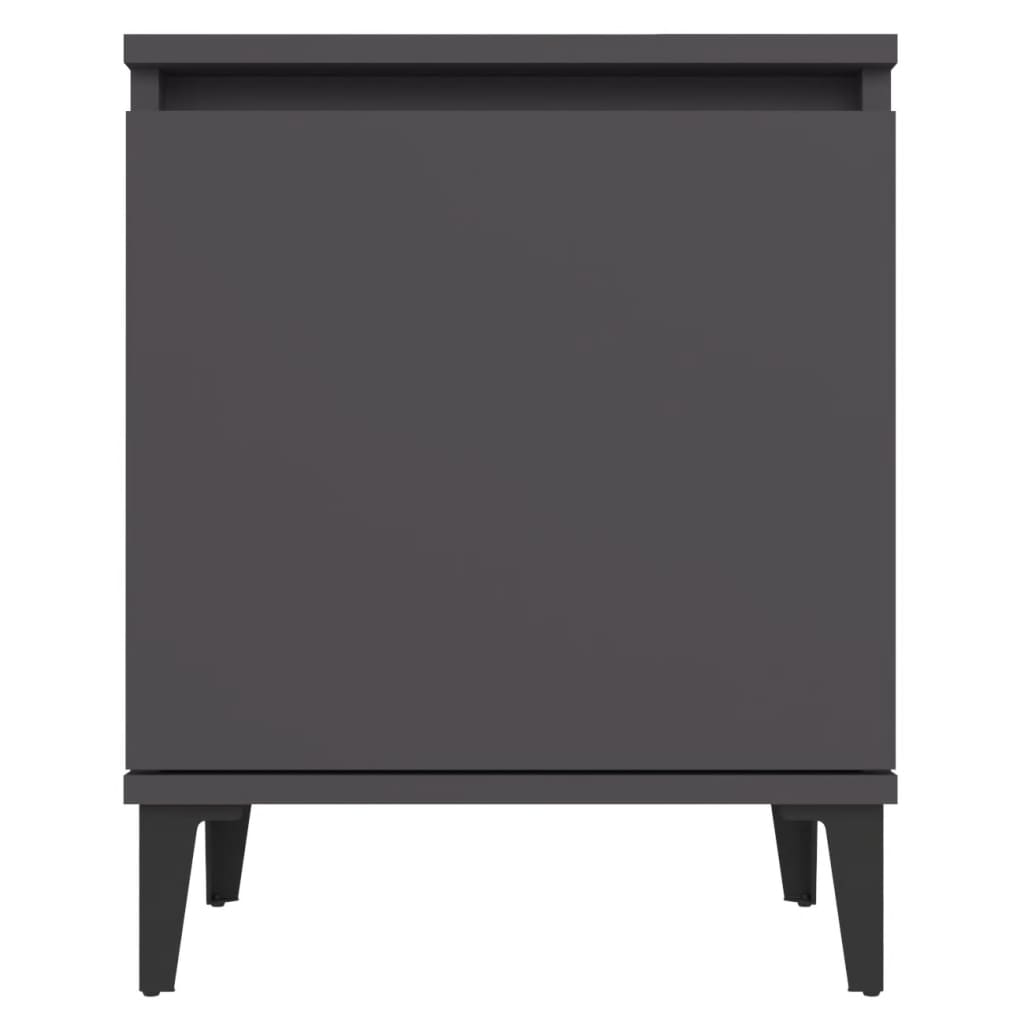 vidaXL Nachttisch mit Metallbeinen Grau 40x30x50 cm