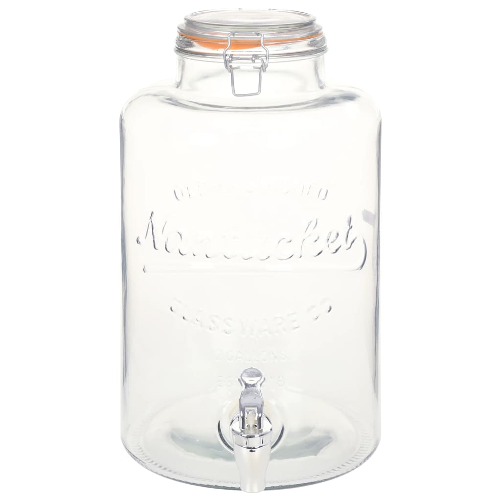 vidaXL Wasserspender XXL mit Zapfhahn Transparent 8 L Glas