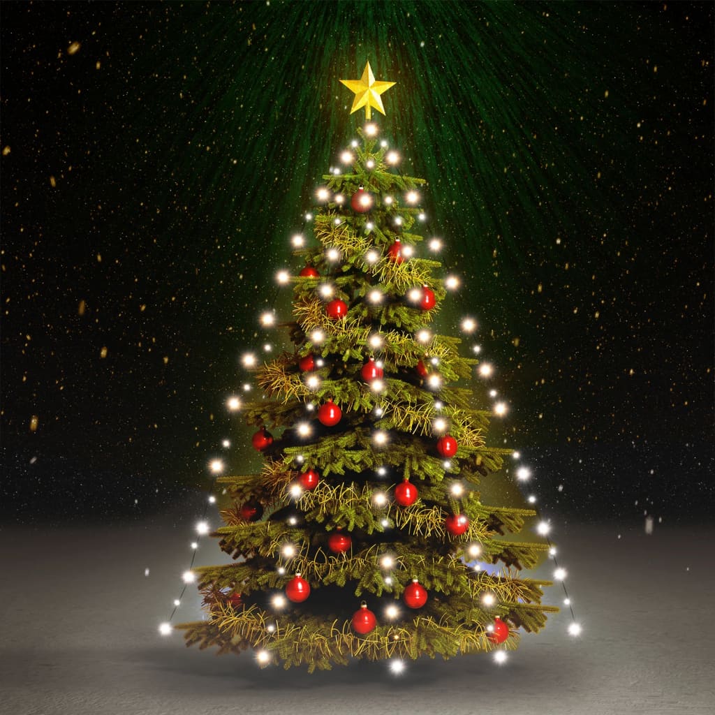 vidaXL Weihnachtsbaum-Lichternetz mit 150 LEDs Kaltweiß 150 cm