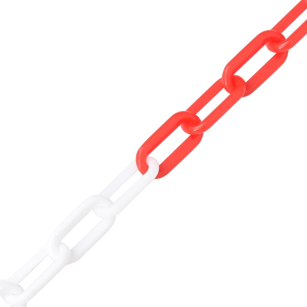 vidaXL Absperrkette Rot und Weiß 100 m Ø8 mm Kunststoff