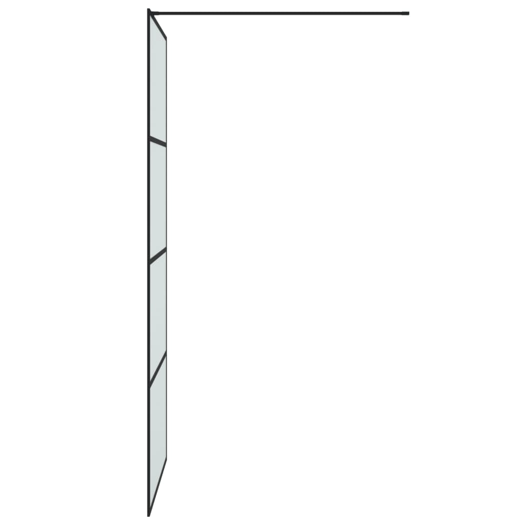 vidaXL Duschwand für Begehbare Dusche Schwarz 90x195cm Matt ESG-Glas