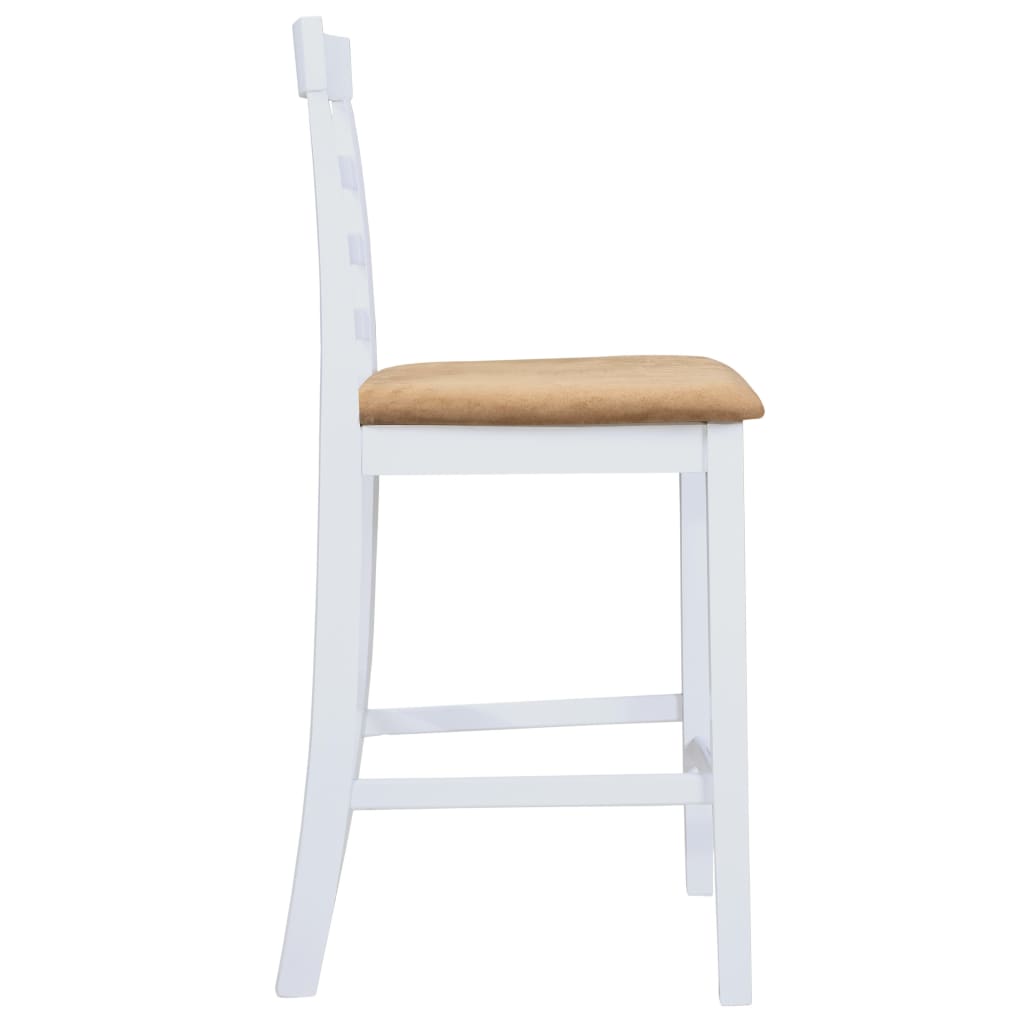 vidaXL Bartisch mit Stühlen 5-tlg. Massivholz Natur und Weiß