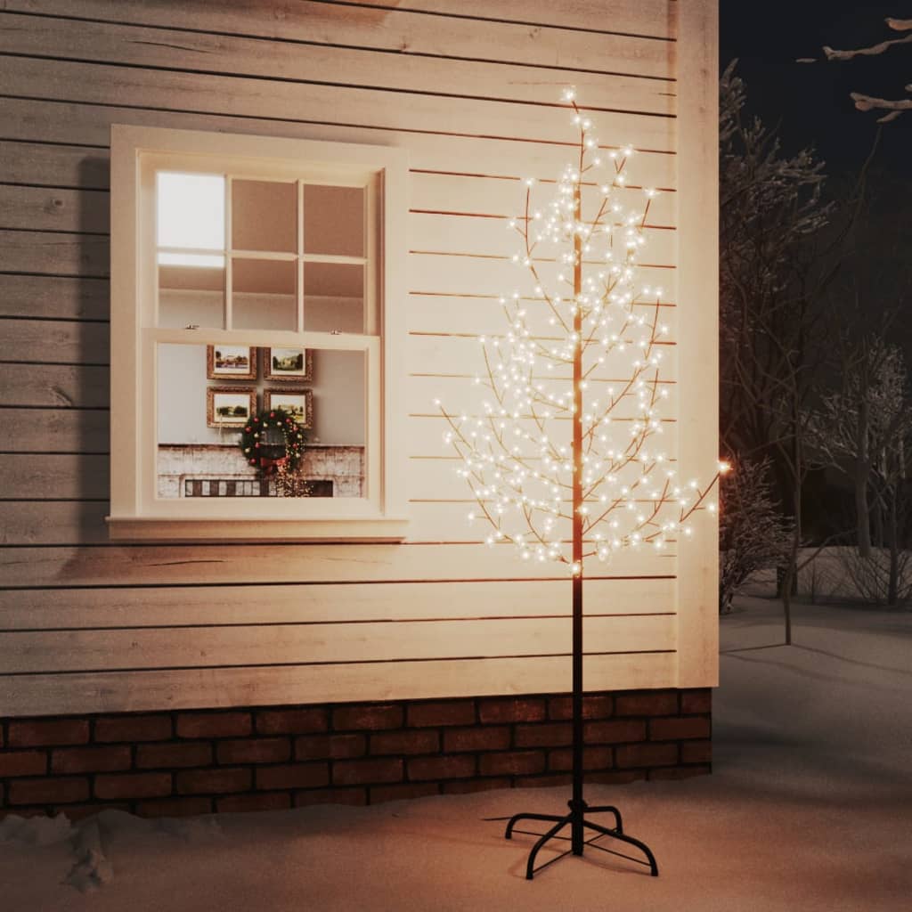 vidaXL LED-Baum mit Kirschblüten Warmweiß 220 LEDs 220 cm