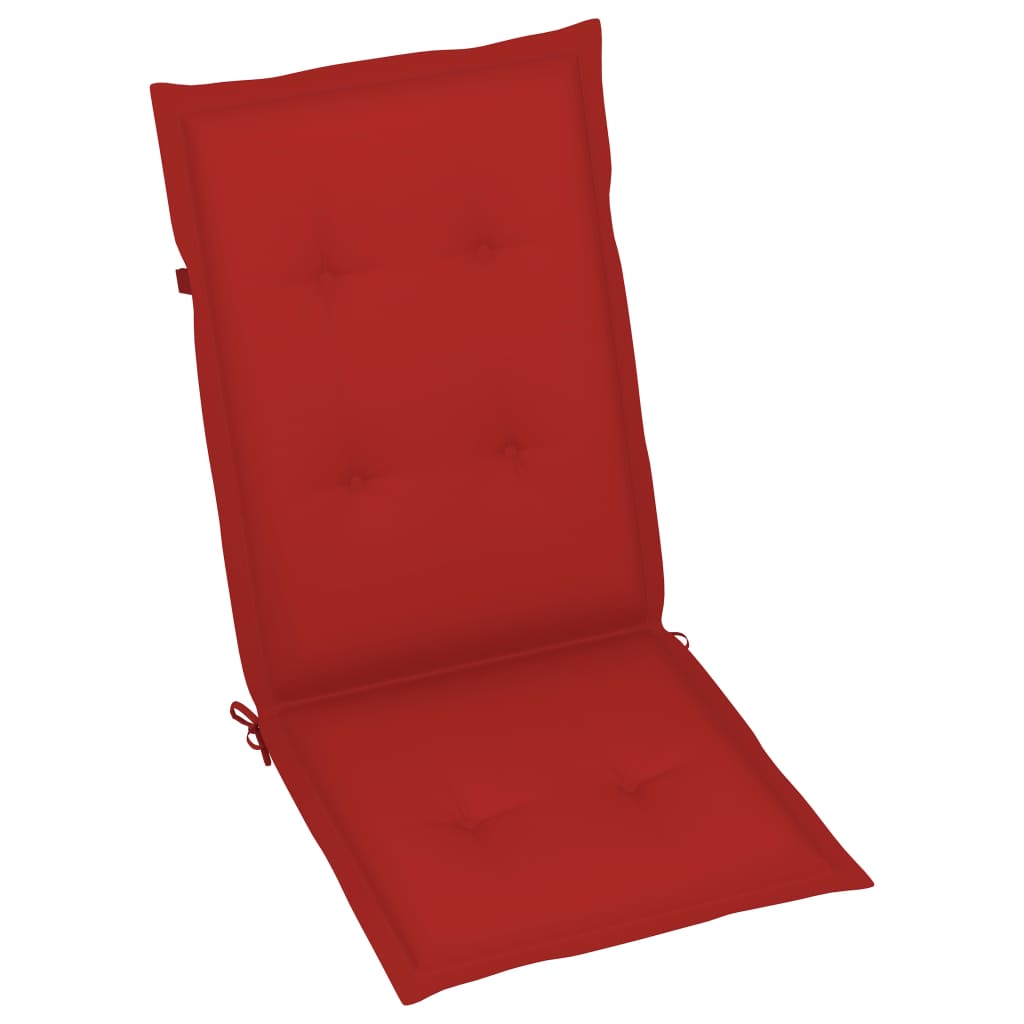 vidaXL Gartenstühle 6 Stk. mit Roten Kissen Massivholz Teak