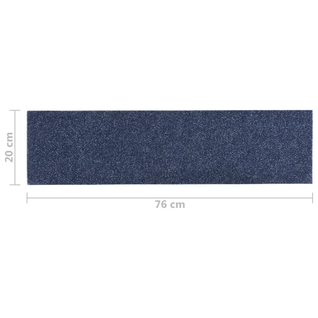 vidaXL Selbstklebende Treppenmatten 15 Stk. 76x20 cm Graublau