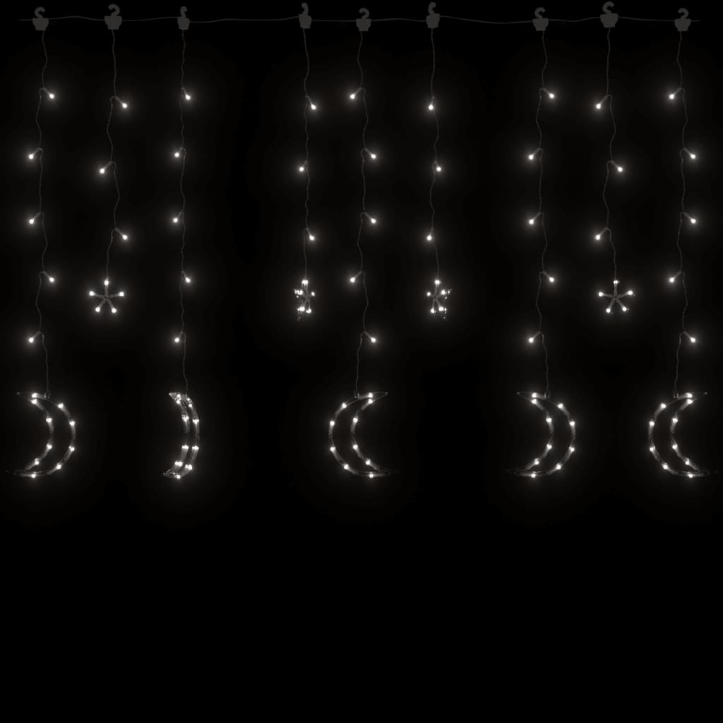 vidaXL Lichterketten Stern und Mond Fernbedienung 138 LEDs Kaltweiß