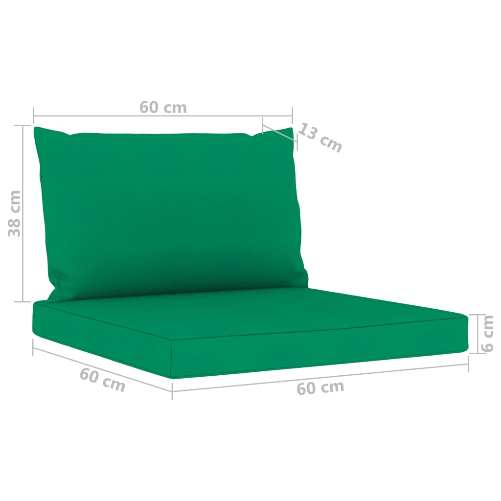 vidaXL Gartensofa 4-Sitzer mit Kissen in Grün