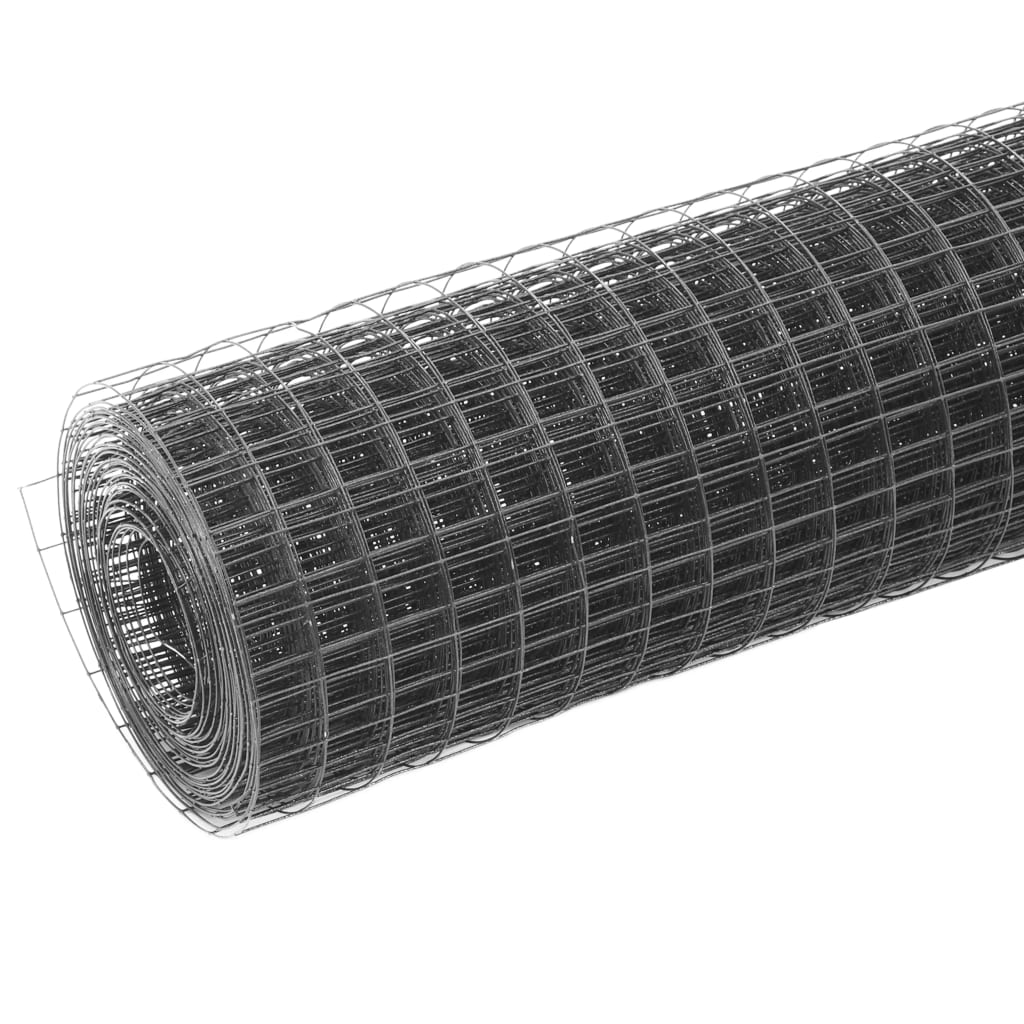 vidaXL Drahtzaun Stahl mit PVC-Beschichtung 25x0,5 m Grau