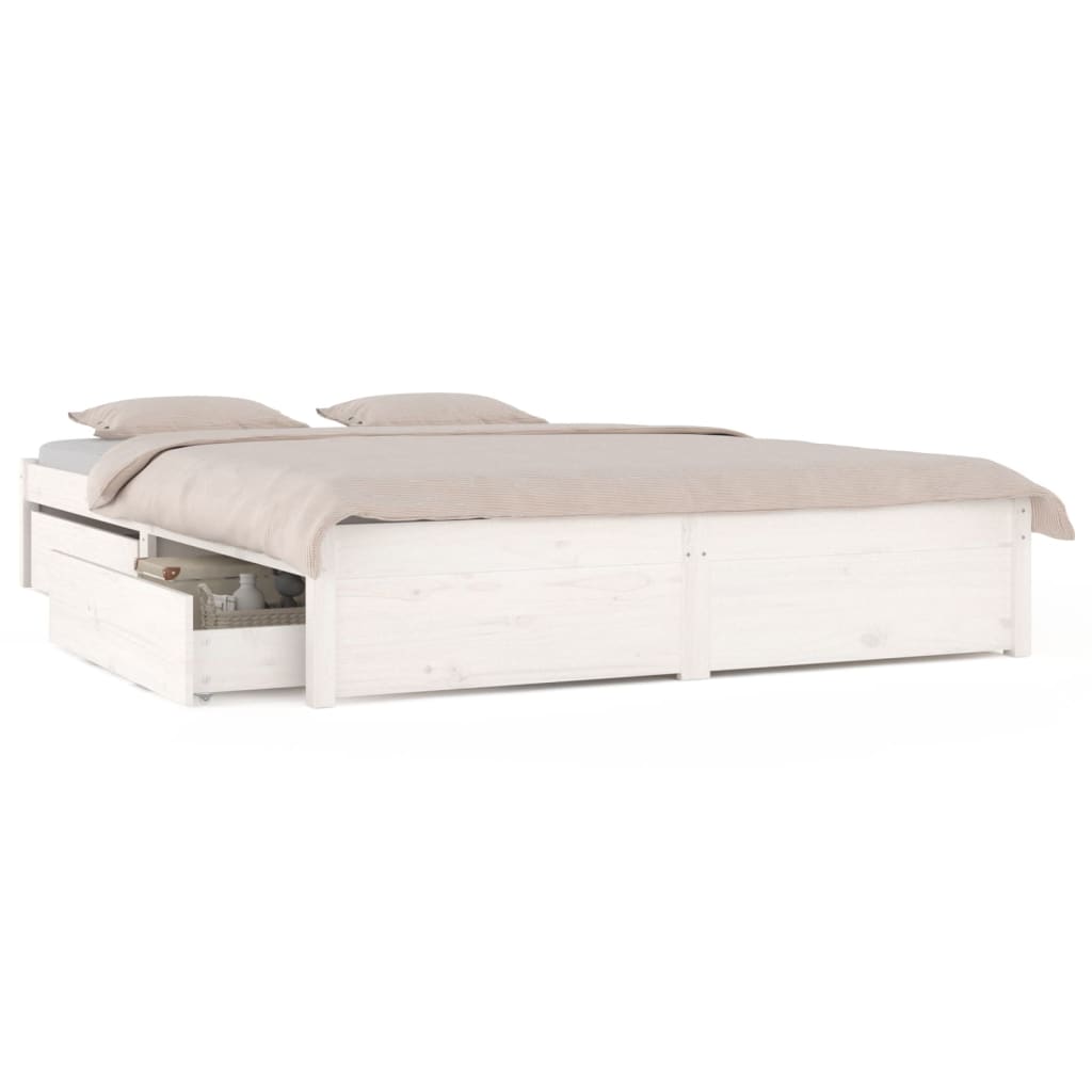 vidaXL Bett mit Schubladen Weiß 160x200 cm