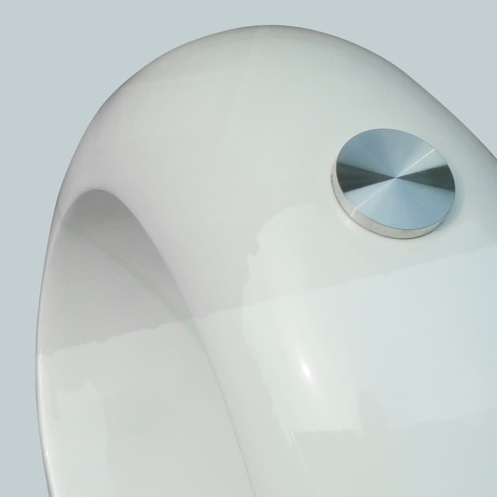 vidaXL Couchtisch mit ovaler Glasplatte Hochglanz Weiß