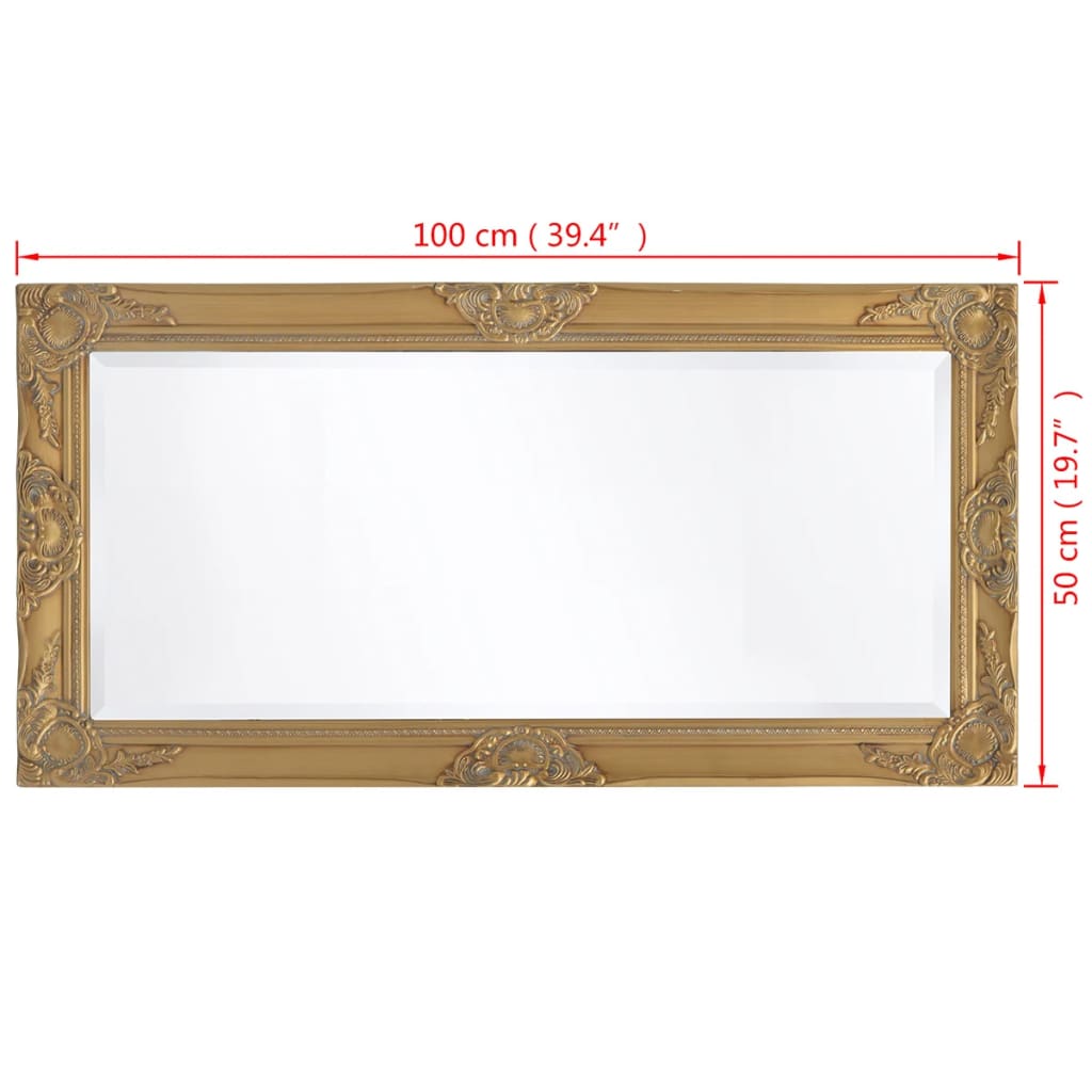 vidaXL Wandspiegel im Barock-Stil 100x50 cm Gold