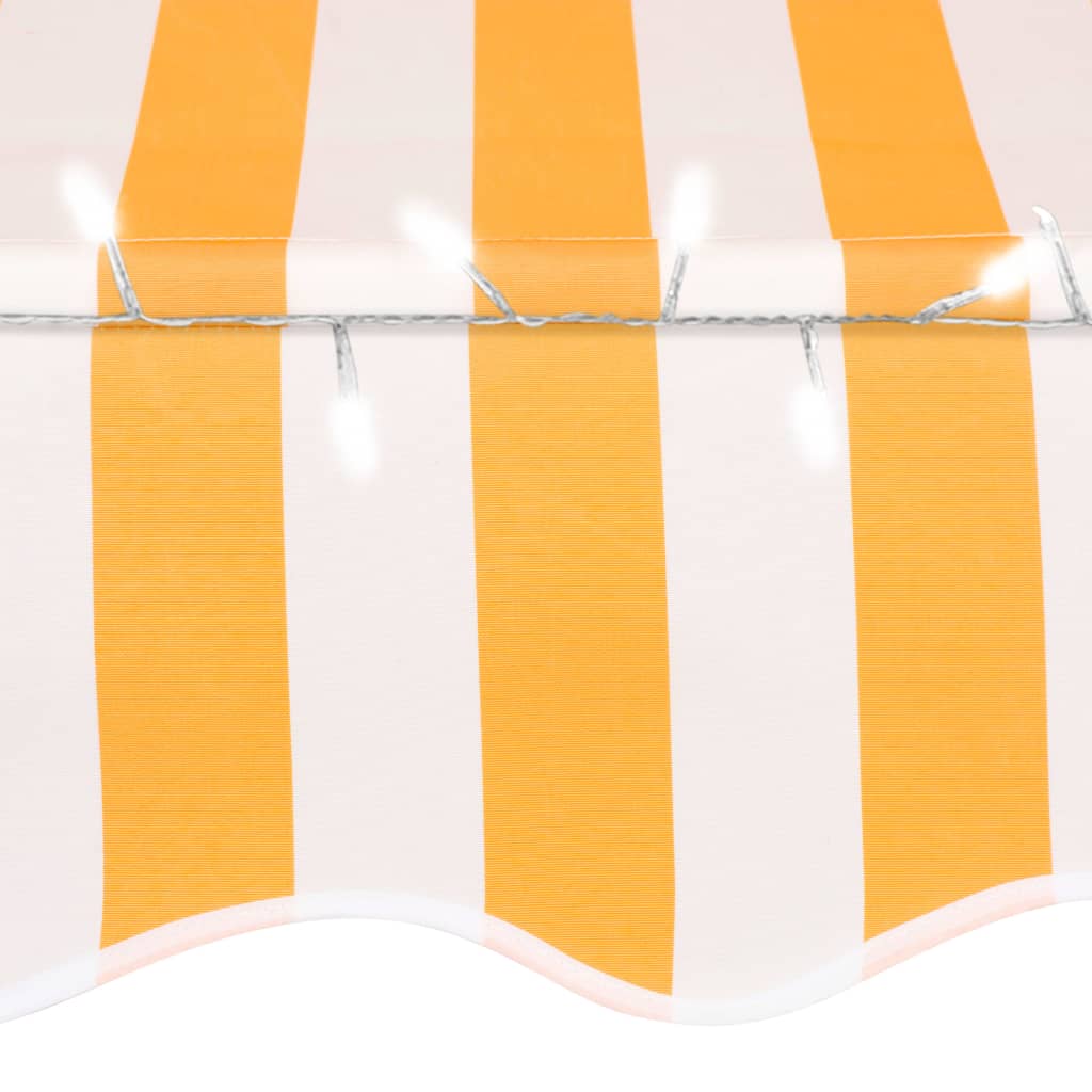 vidaXL Einziehbare Markise Handbetrieben mit LED 300 cm Weiß Orange