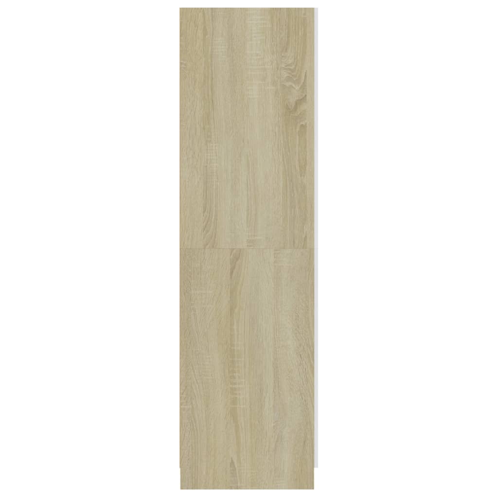 vidaXL Kleiderschrank Weiß Sonoma-Eiche 80x52x180 cm Holzwerkstoff