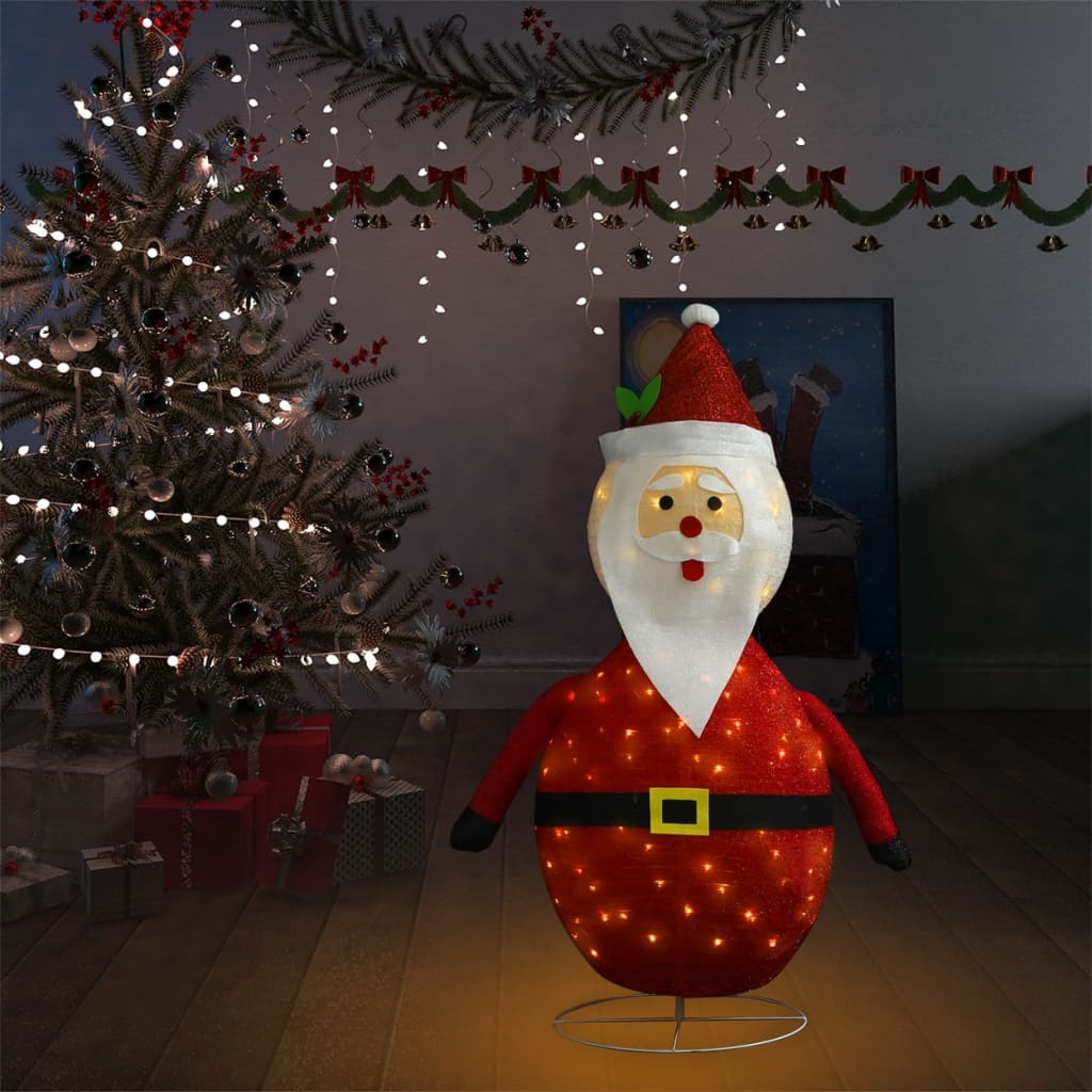 vidaXL Weihnachtsdeko Weihnachtsmann LED Luxus-Stoff 120 cm