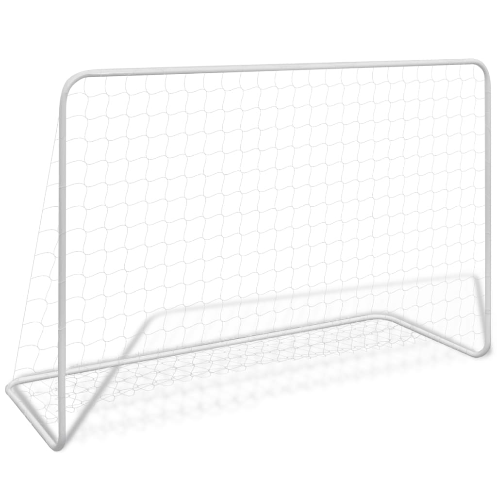 vidaXL Fußballtor mit Netz 182×61×122 cm Stahl Weiß