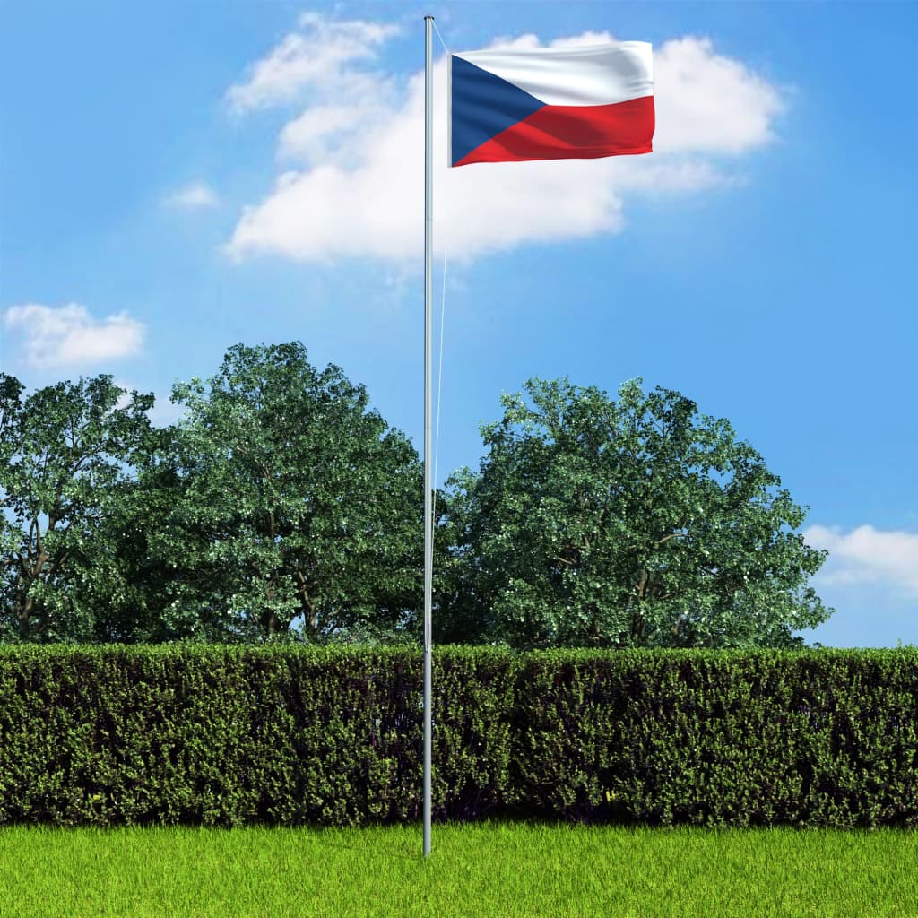 vidaXL Flagge Tschechiens und Mast Aluminium 4 m